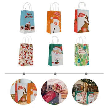

24pcs Christmas Candy Bags Paper Christmas Gift Bag Christmas Paper Bag Candy Tote Pouch Christmas Packing Pouch for Home