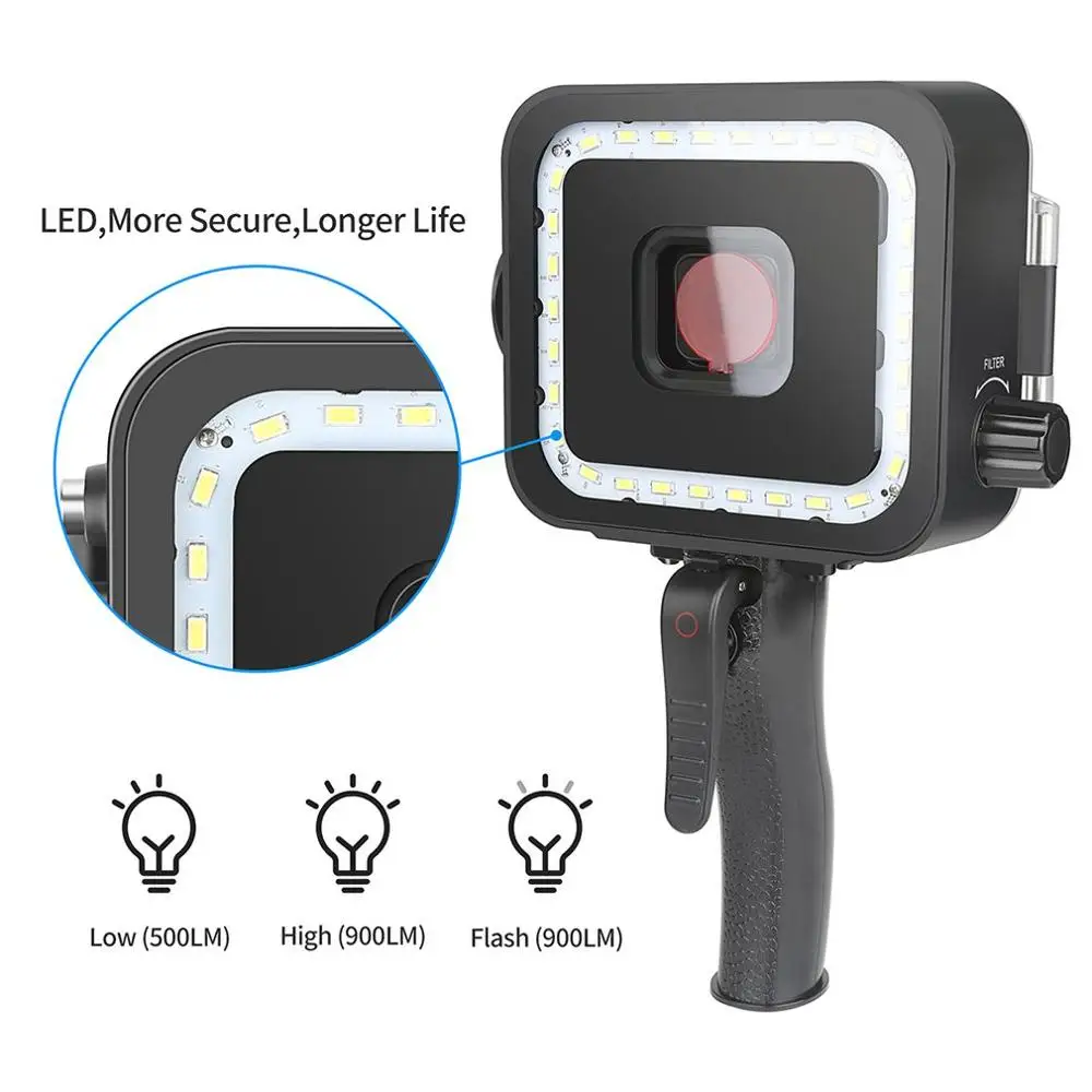 Gopro Accessories Diving Fill Light Underwater Lighting Photography With Flash For Hero 5 /6 /7 black