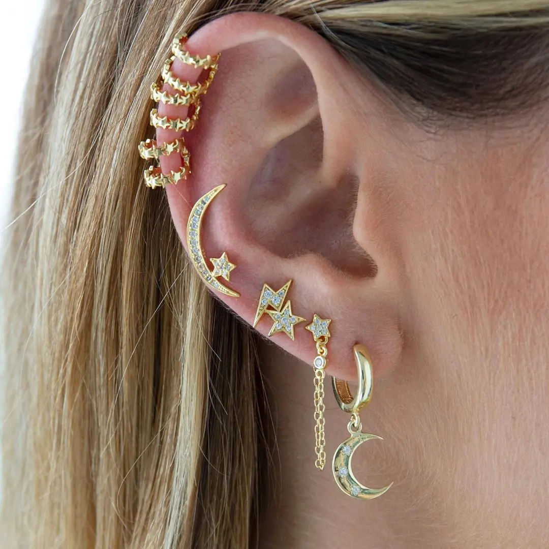 mini Ear Cuffs for Women Earring Clips No Pierced Womens Silver color Statement Jewelry Pendientes Mujer Earcuffs | Украшения и