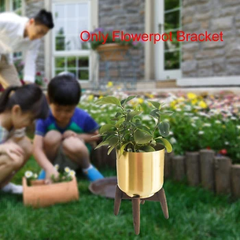 

Garden Flowerpot Bracket Desktop Patio Home Decor Craft Nordic Style Display Indoor Living Room Wooden Frame Iron Art Balcony