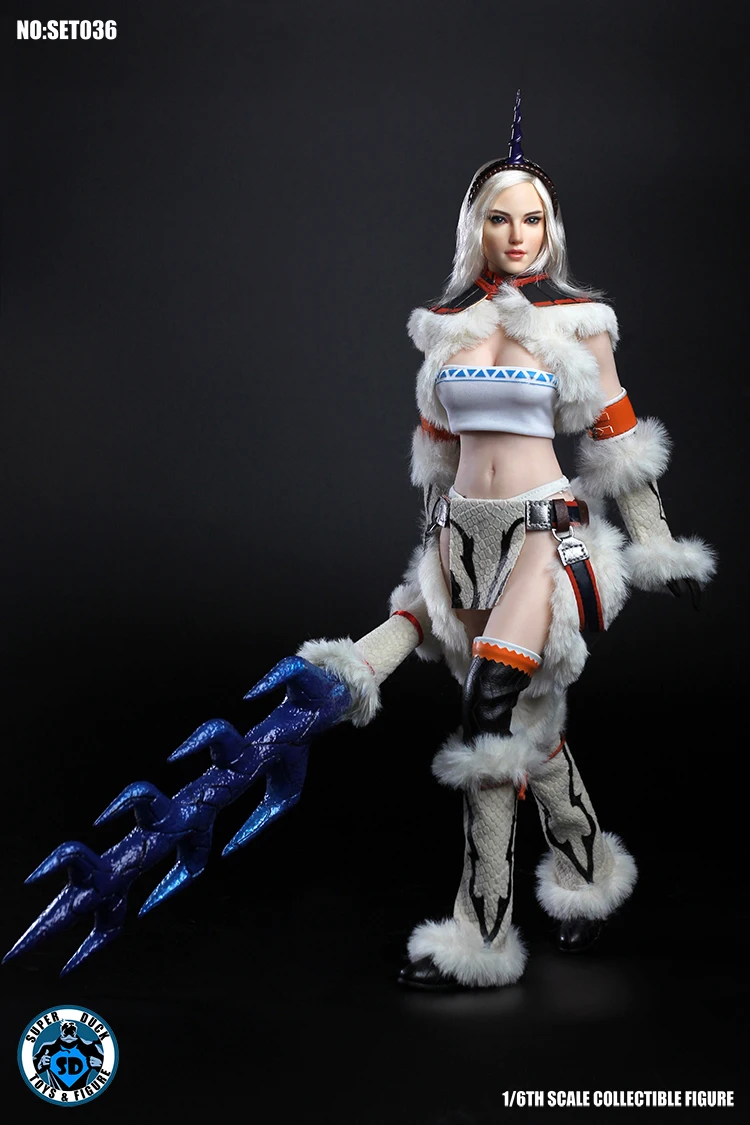 1/6 SET036 сексуальный женский Охотник за монстрами набор кистей с ручкой в форме единорога комплект одежды голова Лепка аксессуары модель для 12 ''фигурка