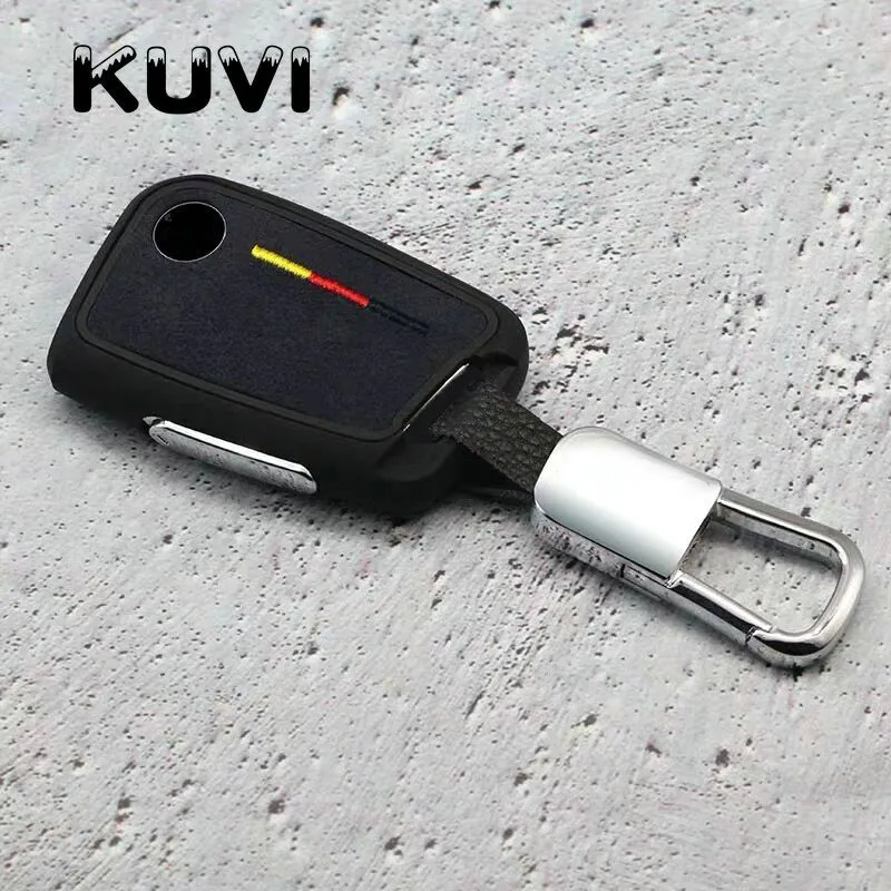 Замшевые ТПУ ключа автомобиля чехол дистанционный ключ крышка для Volkswagen VW Tiguan MK2 Passat CC B7 B8 для Skoda Superb A7