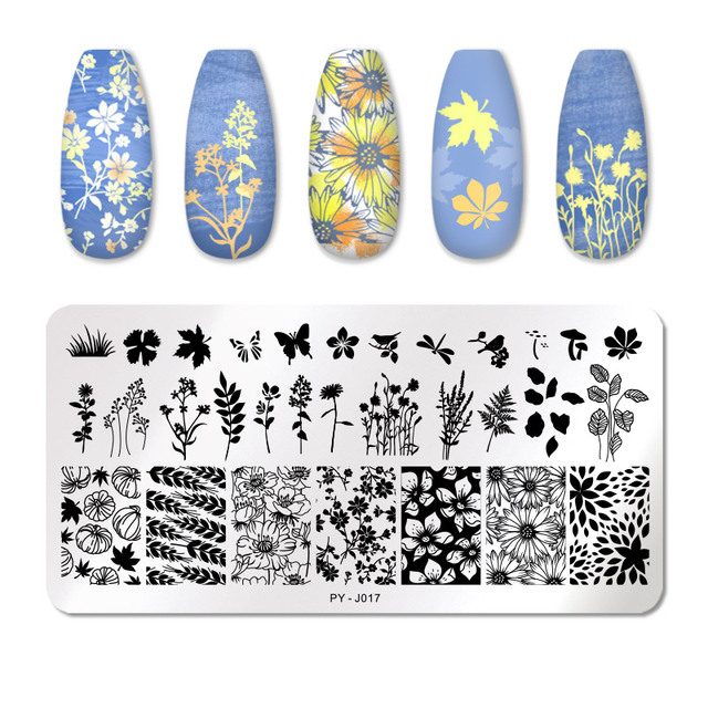 PICT YOU 6cm * 6cm Square Leopard Nail Stamping Plates Animal Patterns Stencil Tools Stainless Steel Nail Art Stamp Design