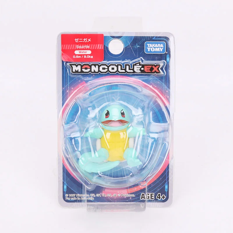 Takara Tomy Покемон Аниме солнце и луна EX Squirtle Rowlet Mimikyu фигурка 1," модель игрушки Kawaii модель украшения кукла подарок - Цвет: Squirtle