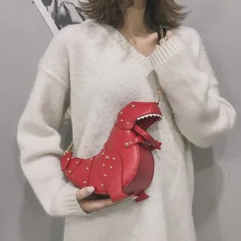 

Women Bag New Cute Cartoon Style Mini PU Material Diagonal Bag Girl All-Match Dinosaur Doll Animal Exquisite Shoulder Bags