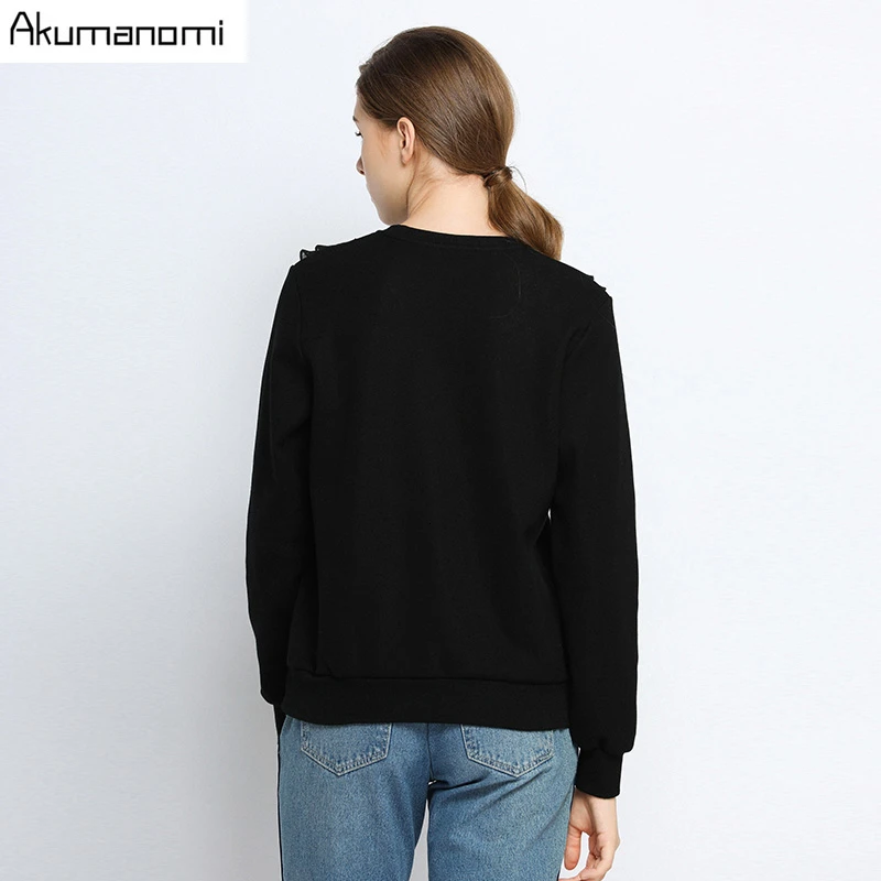 Плюс размер 5xl 4xl Осенняя зимняя плотная черная Хлопковая женская блуза повседневная женская рубашка с круглым вырезом и длинным рукавом Топы Camiseta Mujer
