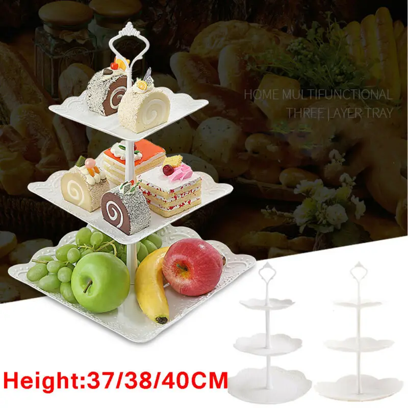 

3 layer Fruit Plate Cake Stand Dessert Vegetable Storage Rack Holder Cupcake Stand Tea Wedding Food Platter Rack Party Tableware