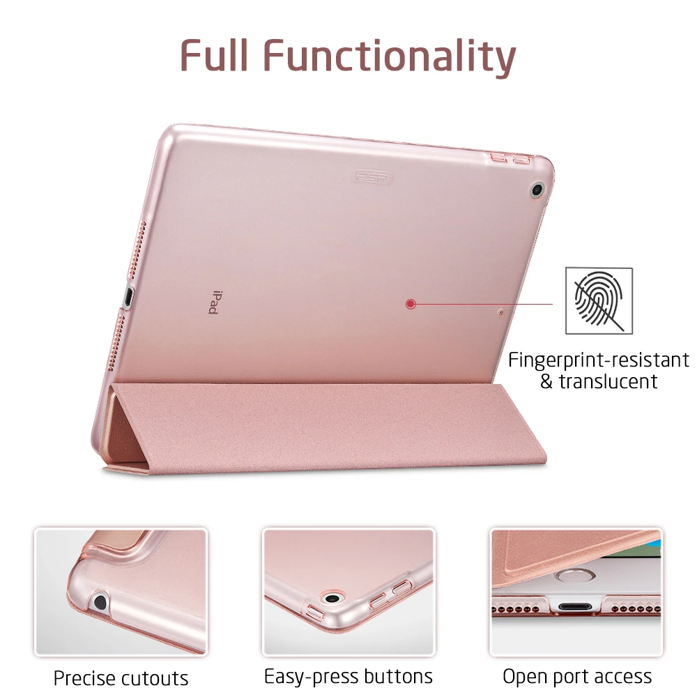 Чехол для iPad 9 7 2017 передняя крышка из искусственной кожи ESR + мягкий бампер ТПУ