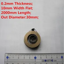 Ressort fin en spirale plate en acier inoxydable, ressort à Force constante, épaisseur 0.2mm * largeur 10mm * longueur 2000mm * diamètre extérieur 30mm