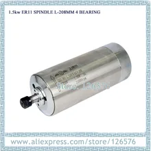 4 подшипника с ЧПУ фрезерный мотор шпинделя 1.5кВт ER11 24000 об/мин с водяным охлаждением мотор шпинделя AC220V D80* 208 мм