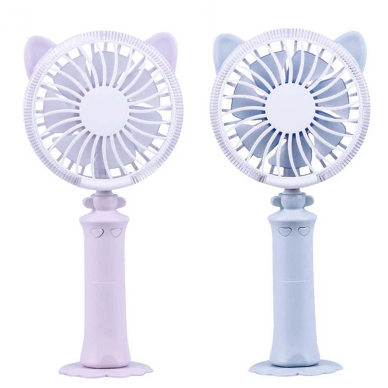 

2Pcs Colorful Mini Usb Night Light Rechargeable Air Cooling Fan Desk Cat Shape Fan Travel Home Student Dormitory Portable Deskto