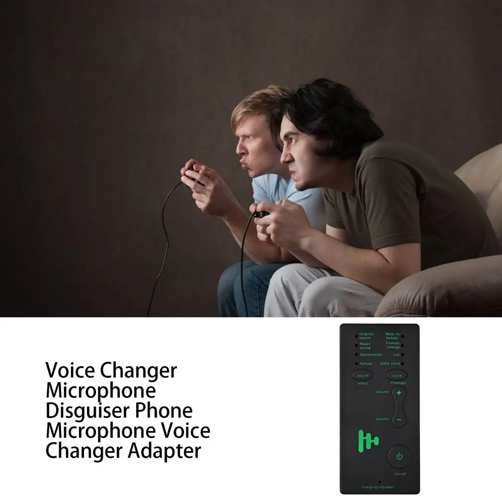  Voice Changer Adapter Portable Microphone Game Disguiser for PUBG 8 Modes for kids/XBOX/PS4/Phone/i