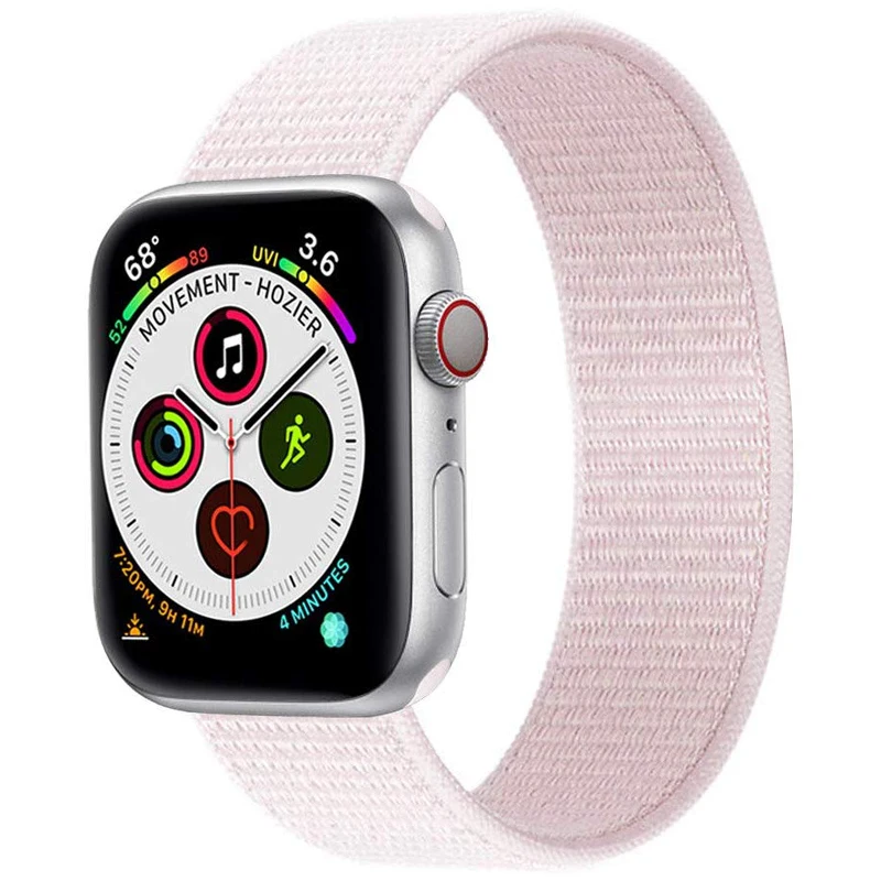 Ремешок для Apple Watch 44 мм 40 мм ремешок из нейлона iWatch Correa Series 5 4 3 2 Sport Loop 42 мм 38 мм браслет ремешок для часов аксессуары Новинка - Цвет ремешка: 18 Pearl Pink