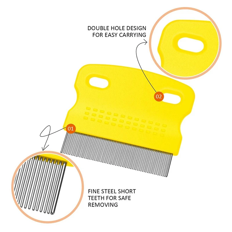 Гребень для головы, вшей, гребень для кошек, собак, пластиковый гребень, металлический гребень для ухода за зубами, гребень для ухода за волосами и чистки пятен, вшей Fle