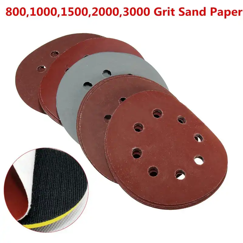 30Pcs 8 Hole Hook Loop Sanding Discs Sandpaper 5In for Random Orbital Sander US