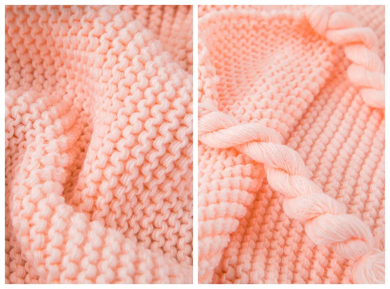 Nordic Sofa Blanket Office Leisure Knitted Blanket with Tassel Nap Air Conditioning Blanket Warm Shawl Rectangle 51X67 Inch