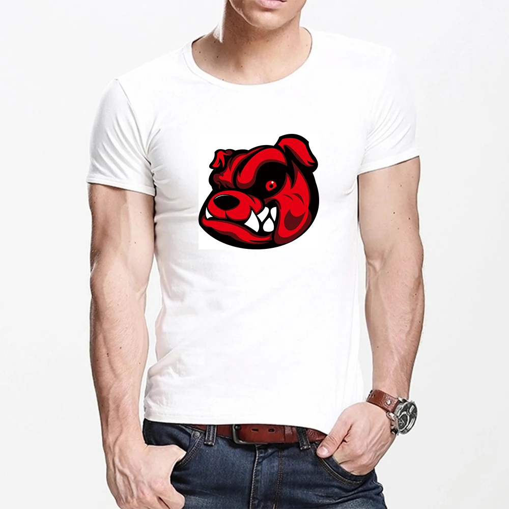

MOUNTSHARP Summer T Shirt Men Harajuku An angry dog Funny Print Tee Tops Short Sleeve male T Shirt Casual male Clothes
