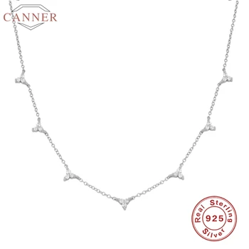 

925 Sterling Silver Necklaces For Women Triangle Petal Zircon Clavicle Chain Leaves Leaf Jewelry Necklace Pendientes Collares