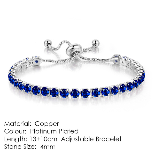 Luxury Adjustable Tennis Bracelets For Women Christmas Gift Rainbow Zircon Rose Gold Color Chain Jewelry Korean H056