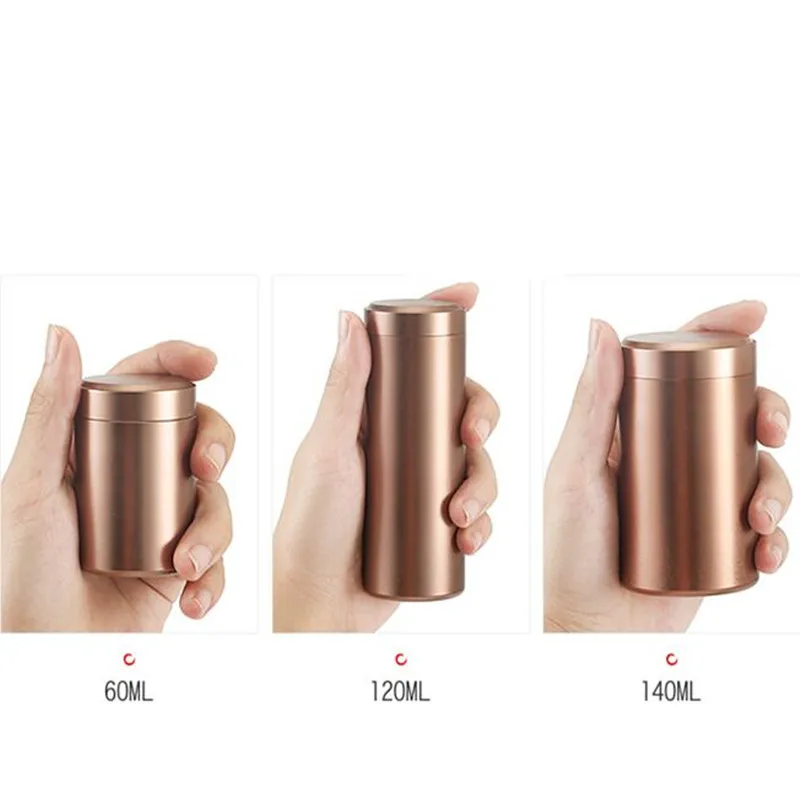 Travel Portable Stainless Steel Sealed Tea Caddy Mini Aluminum Storage Boxes Leaves Container Coffee Powder Organizer Cans | Дом и сад