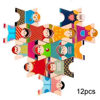 

Wooden Stacking Hercules Interlock Toy Balancing Blocks Children Educational Toy P31B