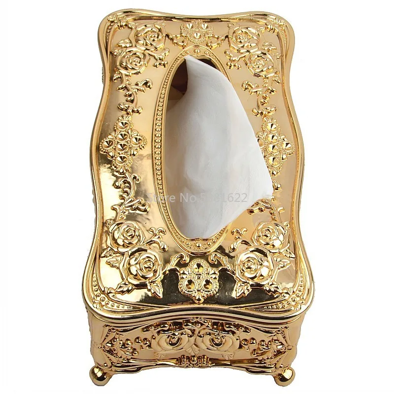 Gold/Silver European Luxury Acrylic Tissue Box Hotel Restaurant Napkin Holder Household Tissue Box WF911350 4