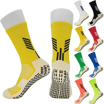

Men Compression Socks Soccer Football Basketball Sports Anti Slip Crew Socks Black White Red Yellow