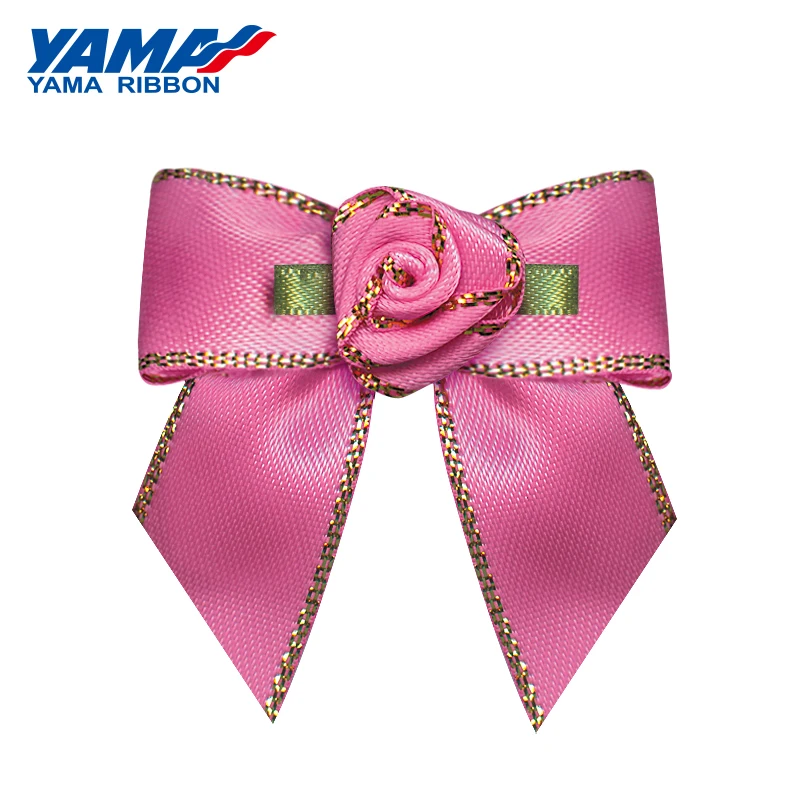 YAMA широкий 46mm±3mm высокое 42mm±3mm Форма ручной лук 200 шт./пакет эффектом деграде(переход от темного к органза цвета: золотистый, серебристый край атласная тафта лента для подарки для детей