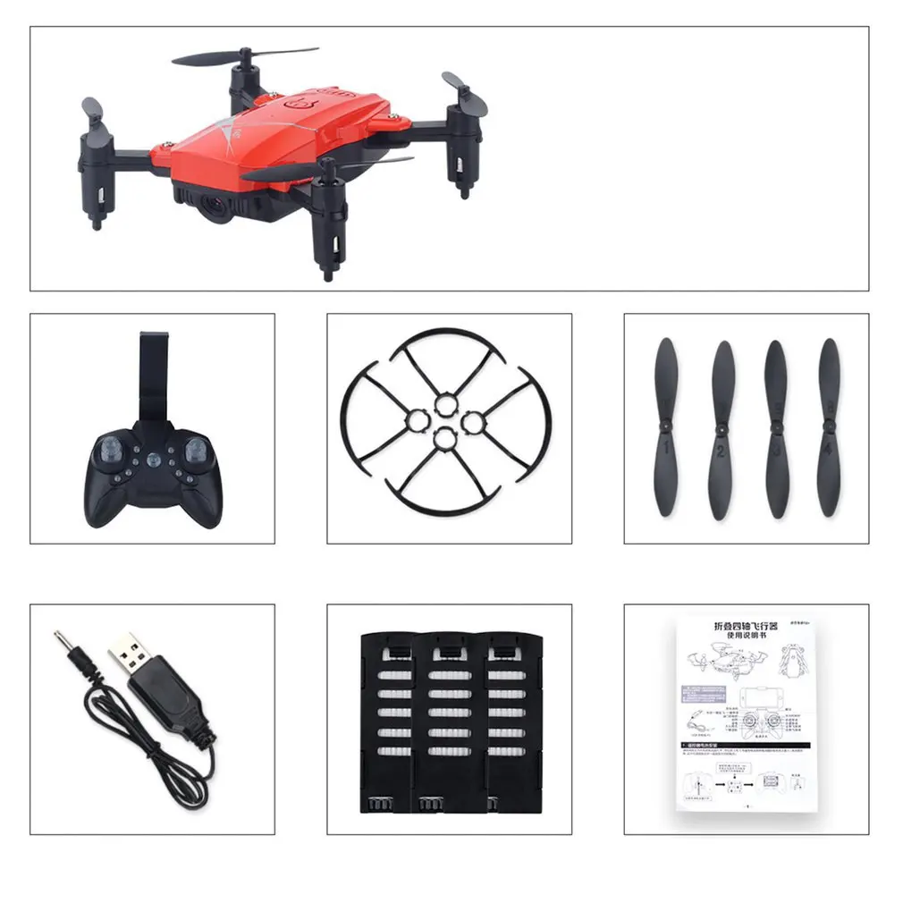 red 30W 3 battery LF602 2,4G мини FPV складной Радиоуправляемый квадрокоптер Дрон самолет с 0.3MP Wi-Fi камера жесты селфи удержание высоты - Цвет: red 30W 3 battery