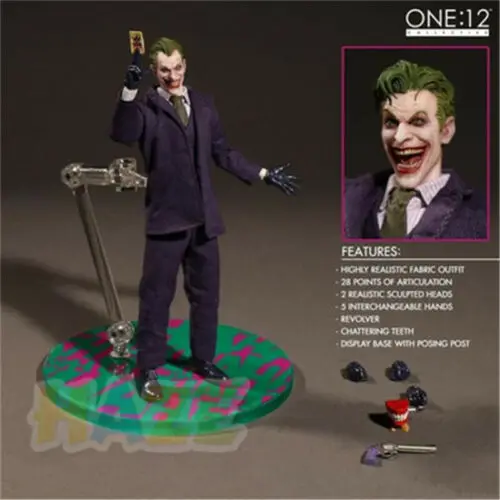 Batman The Dark Knight Joker Figure Model Toys Collection With Real Clothing DC Comics 15cm