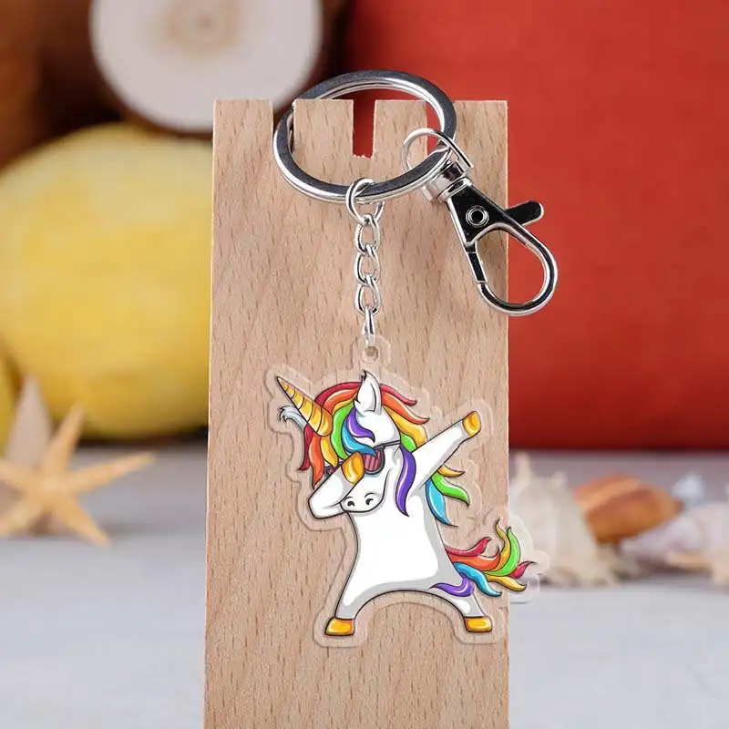 style 20 LXJERY 20 Styles Cartoon Anime My Little Poni Horse Unicorn Keychain Acrylic Key Chain Schoolbag Decorations Pendant Key Ring - Цвет: style 20