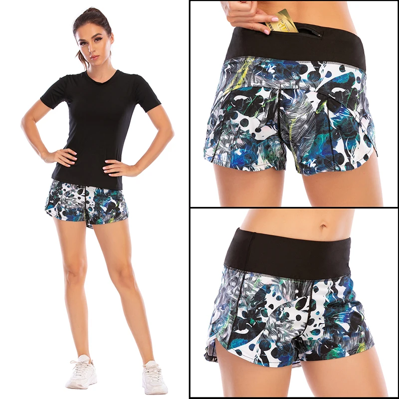 BLESSKISS 20Color Loose Sport Shorts Women Fit Training Gym Running Shorts For Ladies Printing Pocket Workout Yoga Shorts Wear