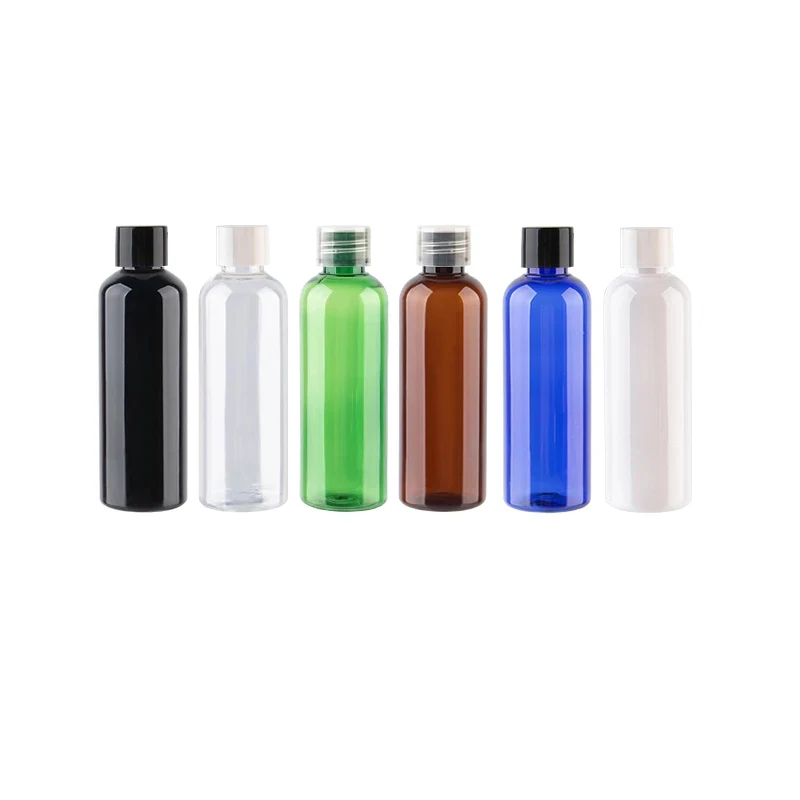 투명 및 흰색 빈 PET 병, 나사 캡 포함, 3.4OZ 플라스틱 병, 화장품 액체 용기, 100ml, 50 개