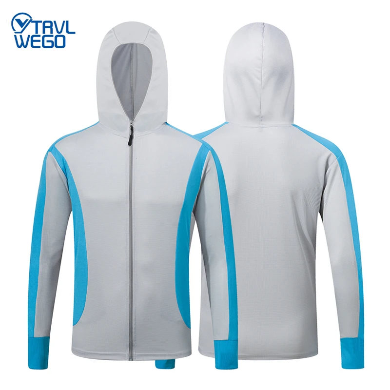 

TRVLWEGO Fishing Shirt Outdoor Sport UV-proof Hiking Jacket Anti-mosquito Clothing Suit Men Spring Fishing Clothes Jersey
