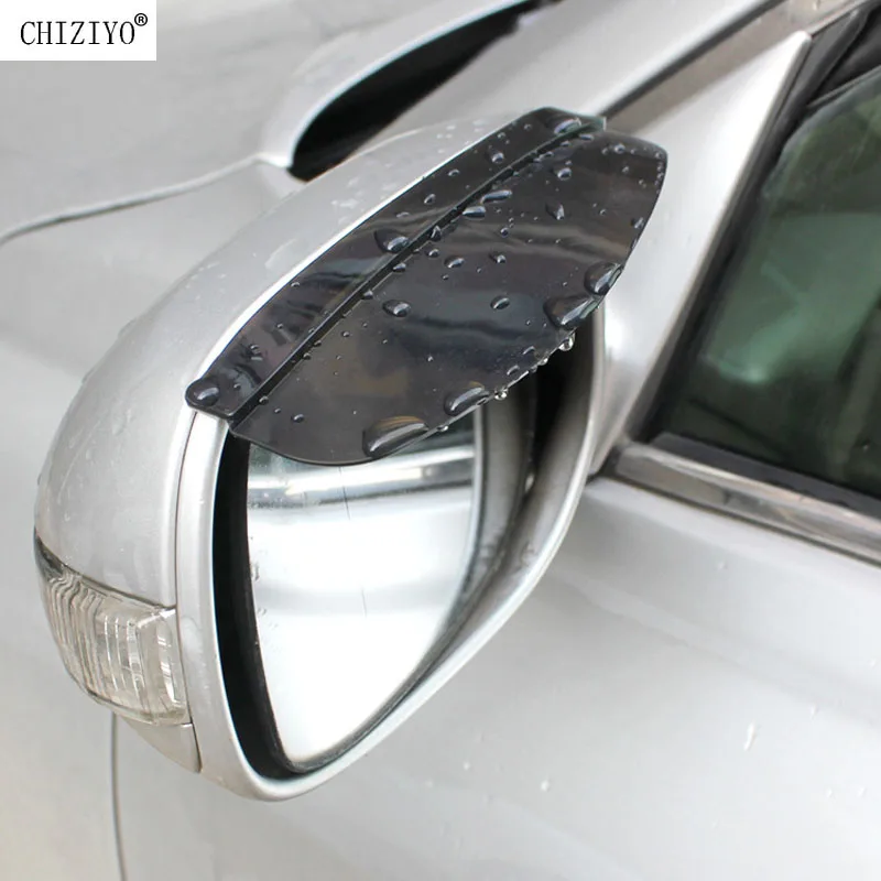 2pcs Universal Flexible Pvc Eyebrow Rearview Mirror Rain Shade
