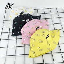 Женская модная шляпа с фруктовым принтом, женские летние двухсторонние шляпы от солнца, уличная пара шляп, рыбацкая Кепка, Повседневная шапка для бассейна