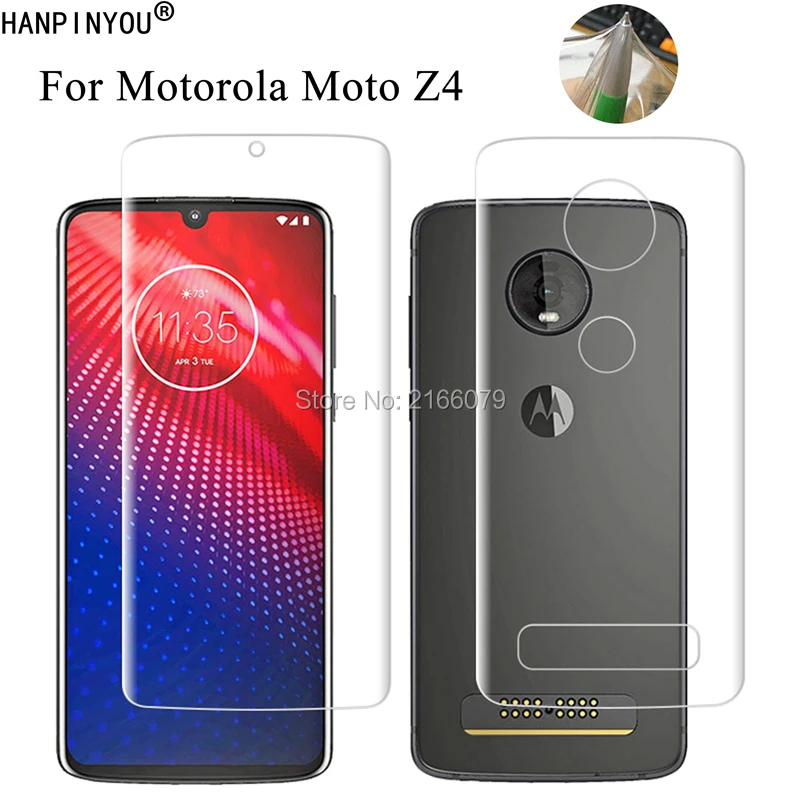 Для Motorola Moto Z4 6 4 &quotМягкий ТПУ Передняя Задняя крышка протектор экрана прозрачная