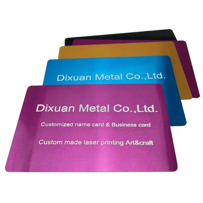100Pcs 0.45mm Blank Metal Business aluminum alloy for Customer Laser Engraving Marking DIY Gift Cards 7Colors Optional Visiting
