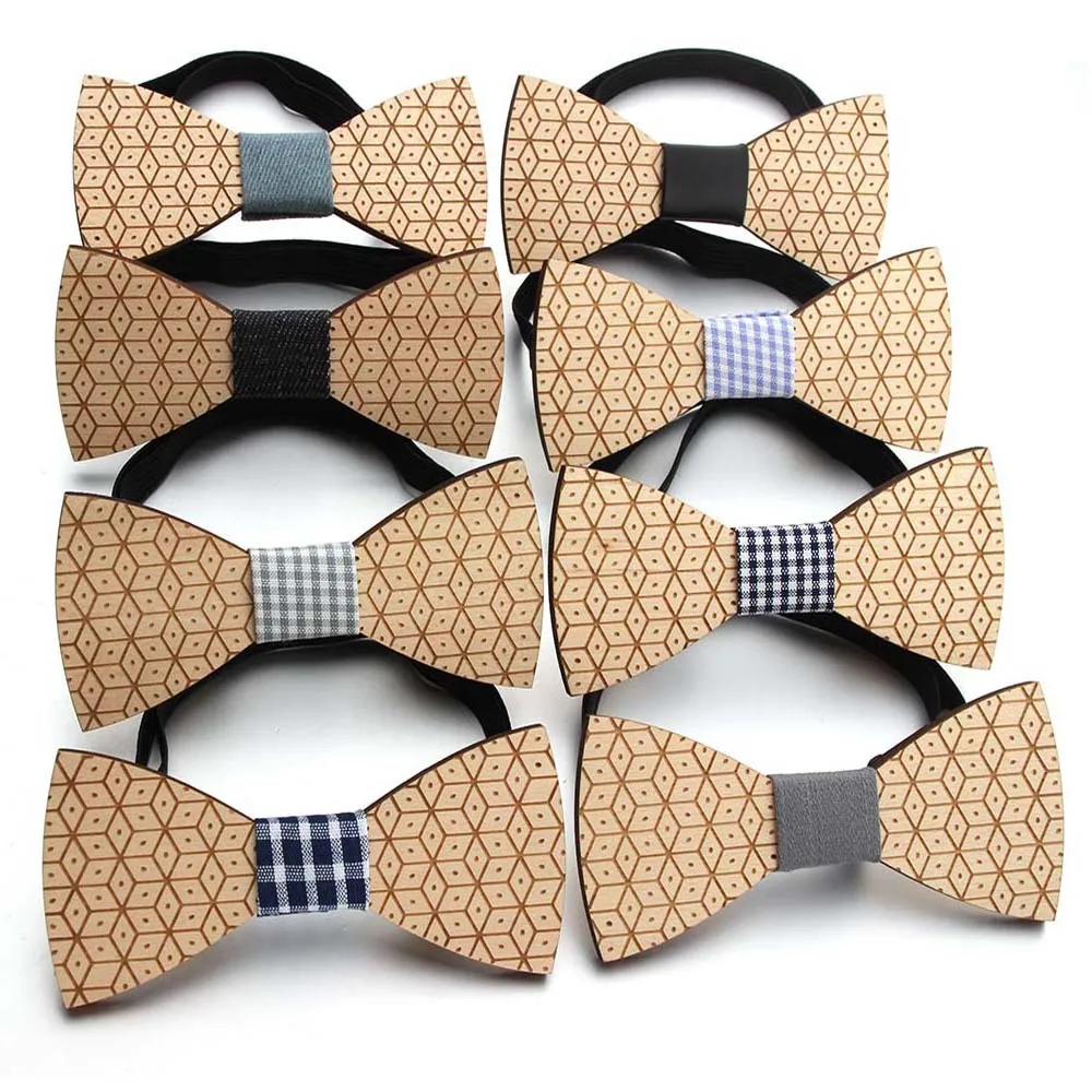 

Fashion Wooden Bowtie Gentleman Bow Ties Handmade Butterfly Wedding Party Bow Ties Butterfly Wooden Unique Ties for Men