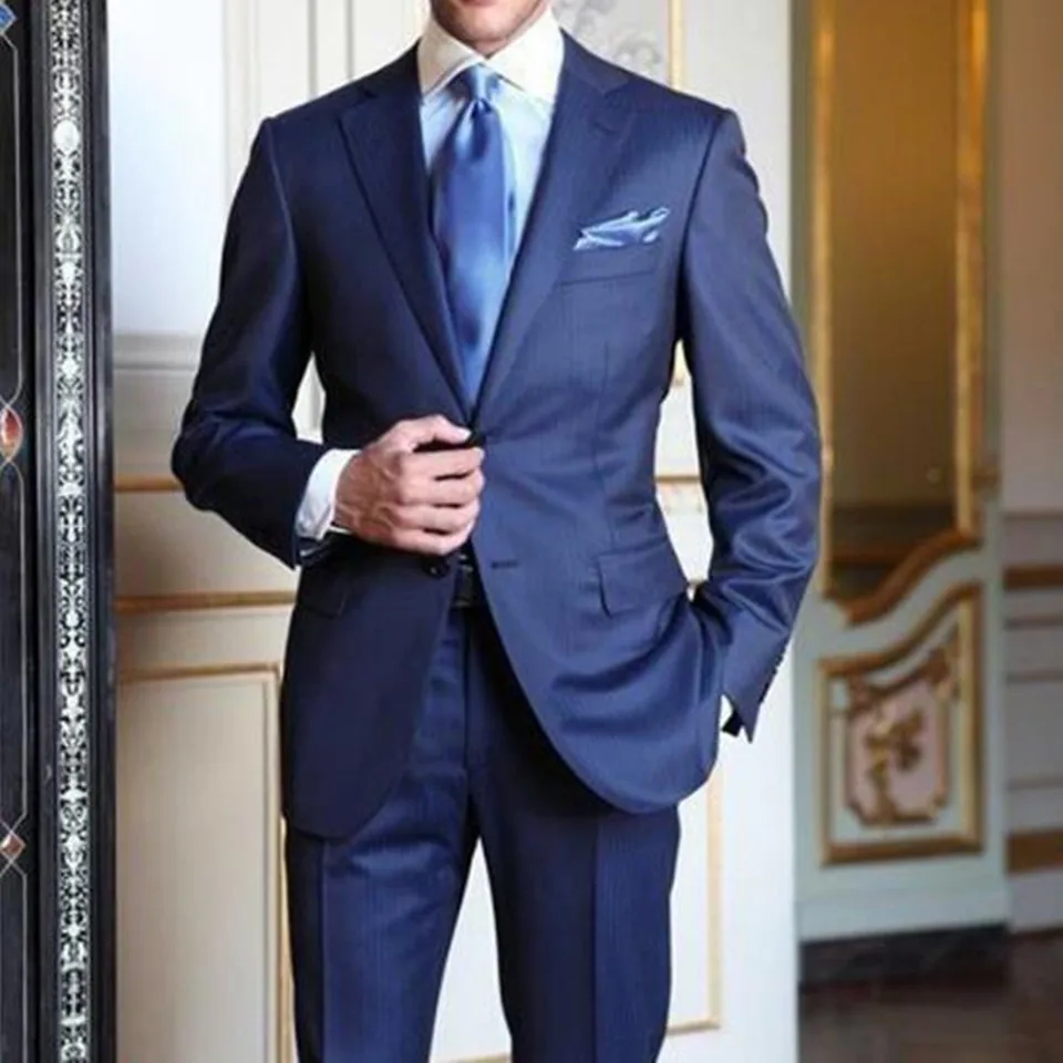 New Men’s Suit Smolking Noivo Terno Slim Fit Easculino Evening Suits For Men Navy Blue Wedding Prom Notched Lapel Groom Tuxedos New Men’s Suit Smolking Noivo Terno Slim Fit Easculino Evening Suits For Men Navy Blue Wedding Prom Notched Lapel Groom Tuxedos