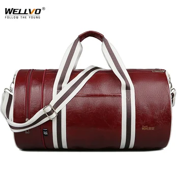 

High Quality PU Leathet Travel Bags Large Capacity Travel Duffle Gym Sports Bag With Shoes Pocket Casual Fashion Handbag XA689Z