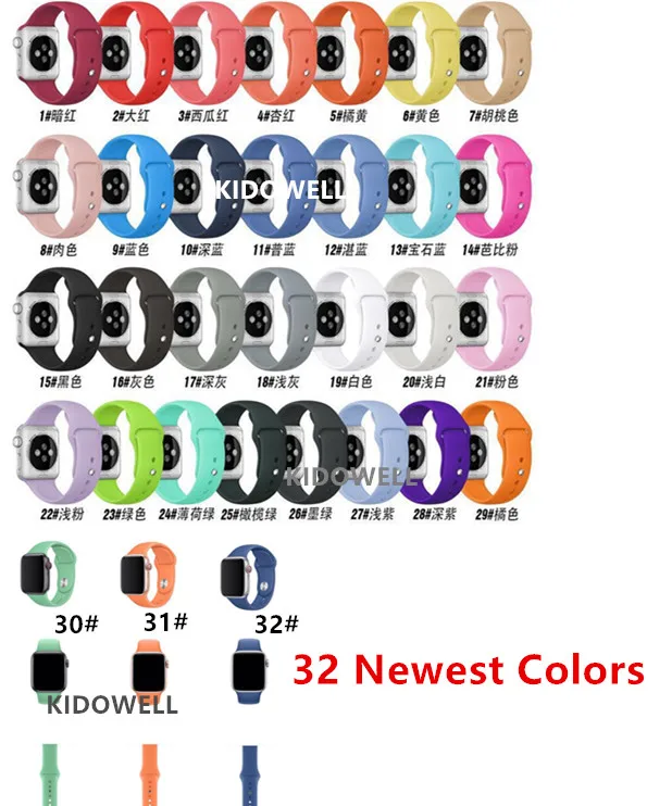 

Soft Silicone Replacement Sport Watch Band For 38mm 42mm Apple Watch Wrist Bracelet Strap For iWatch Sports Edition 40MM 44MM