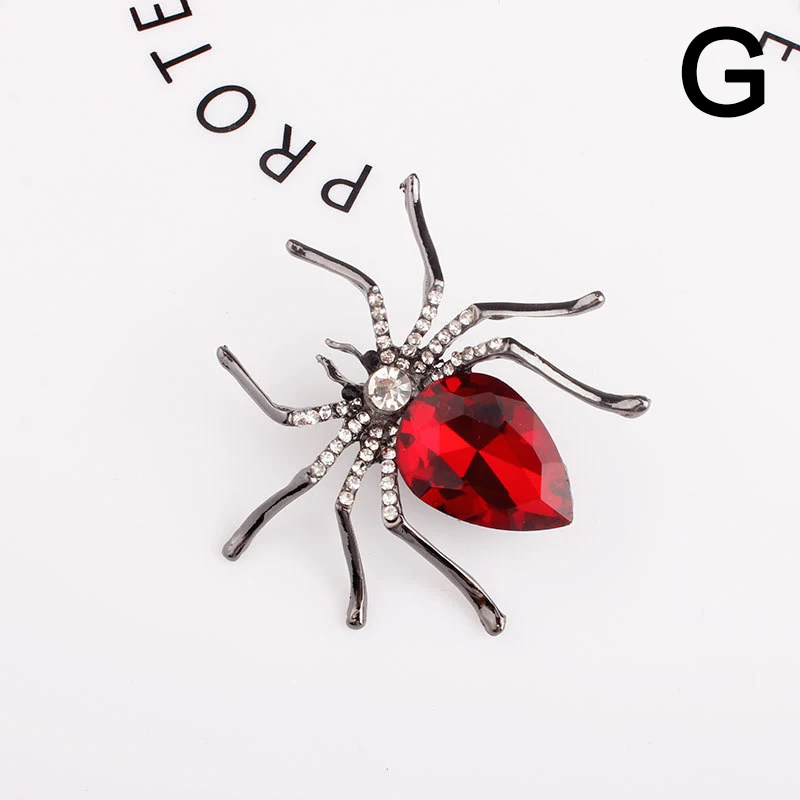 Fashion Green Classic Spider Insect Brooch Crystal Brooch Men And