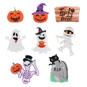 

STOBOK 8pcs Halloween Yard Signs Outdoor Lawn Decorations Happy Halloween Garden Scene Accessories