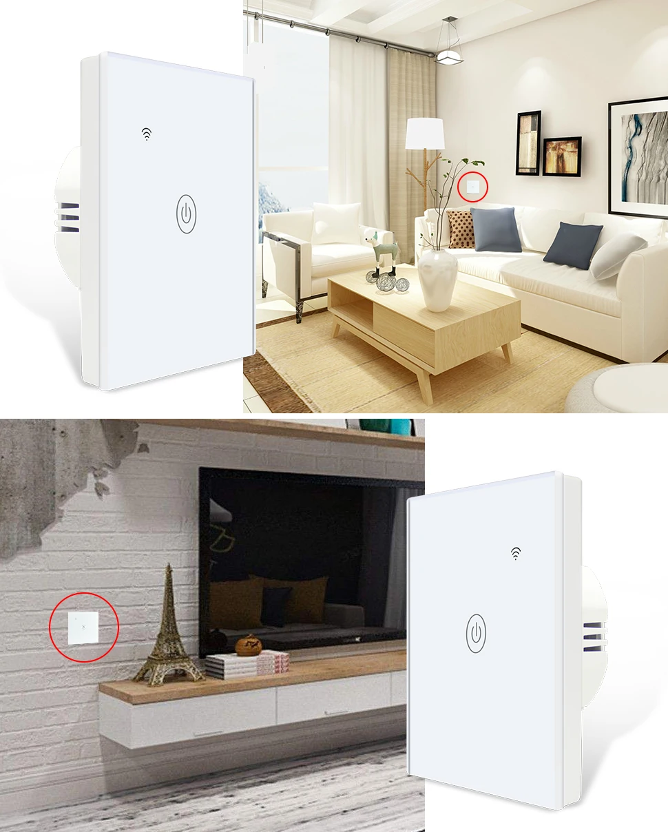 Zemismart Tuya WiFi светильник без нейтрального провода требуется один два три банды Alexa Google домашний помощник умный контроль жизни