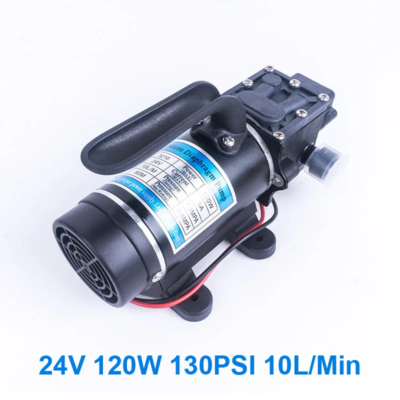 DC 24 в 120 Вт 130PSI 10л/мин воды высокого давления мембранный самовсасывающий насос маленький безопасный обратный клапан тип насоса - Напряжение: Return valve type