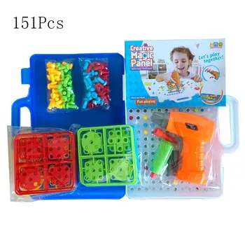 

Creative Electric Drill Nut Construction Match Tool DIY Screw Model Building kits Educational Blocks Sets Toys For Children Gift