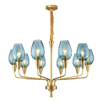 

lyustra lampa American Style Simple Real brass Living room Pendant lights Dining room Bedroom Post modern Light
