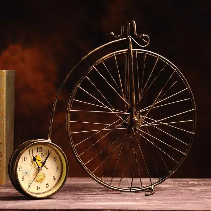 

Zakka Retro Iron Art Bicycle Desk Clock Home Decoration Creative Crafts