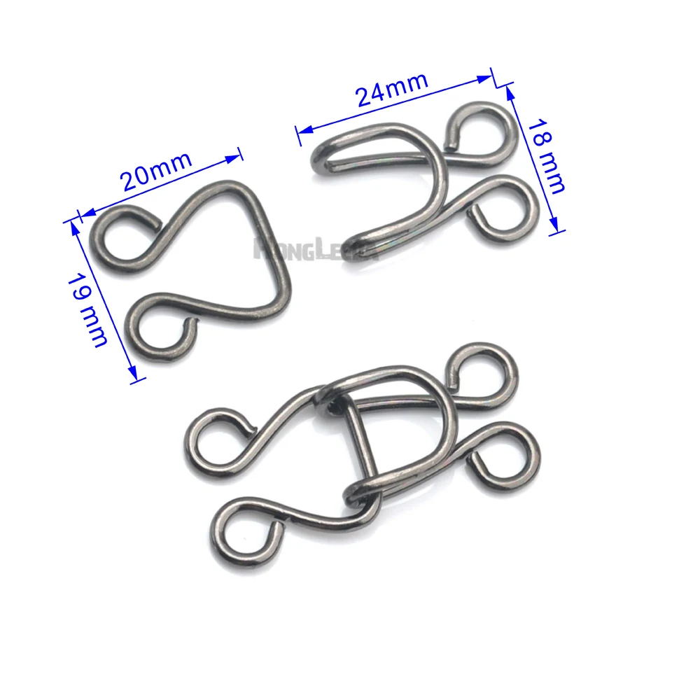40sets/lot 14# big trousers pant dress skirts hooks metal brass hook / eye nickle black HE-013 garment hooks